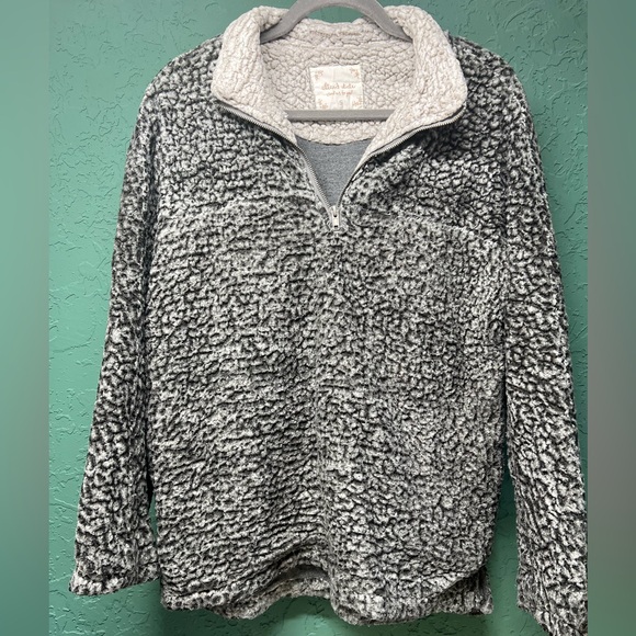 Altar’d State | Quarter Zip Sherpa Pullover Sweater Gray - Picture 2 of 5